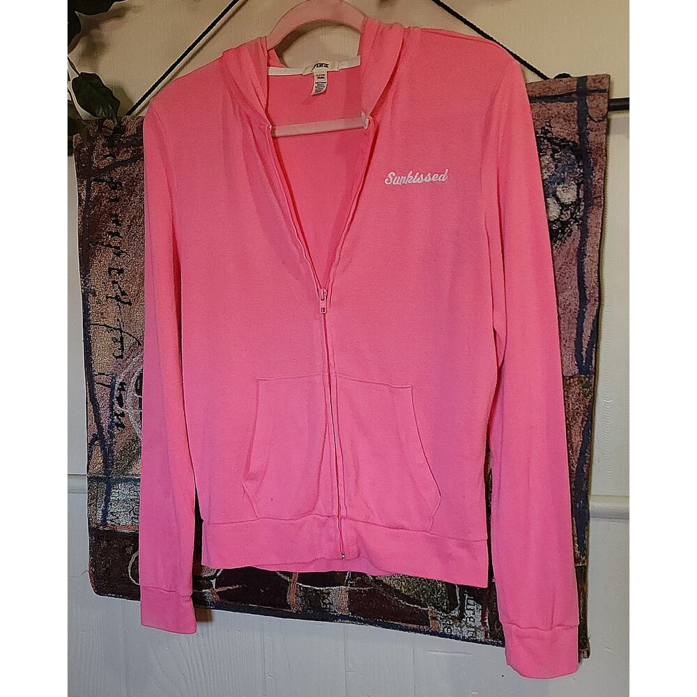 Victoria’s Secret PINK bright pink Full-zip hoodie jacket size small petite